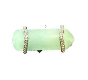 Keep Collective silver pave green quartz Geo Bar Charm Slider Retired no box